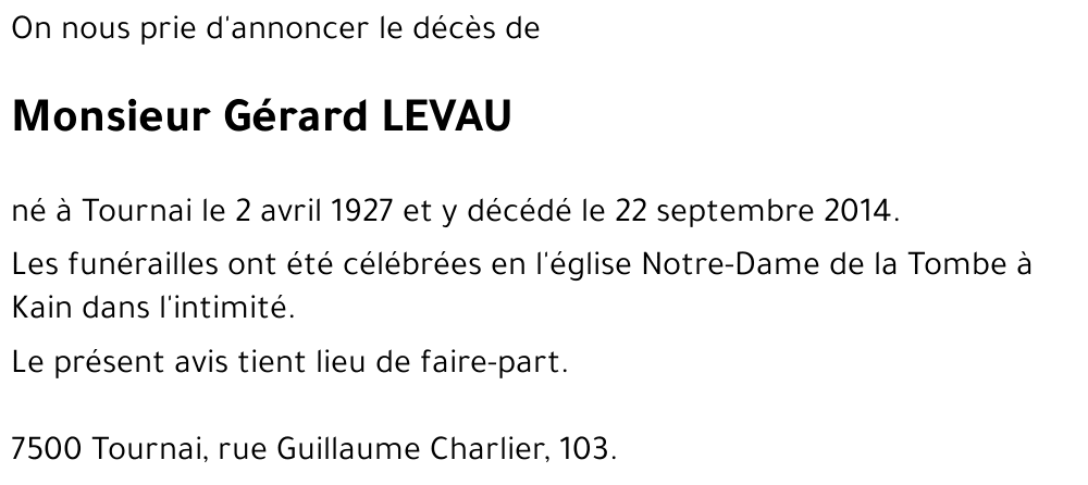 Gérard LEVAU