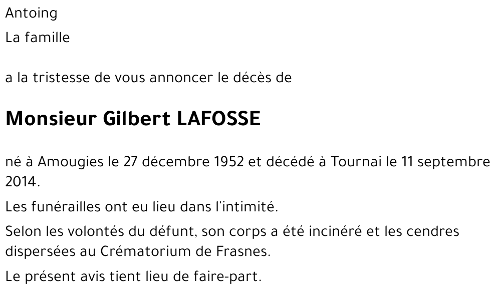 Gilbert LAFOSSE