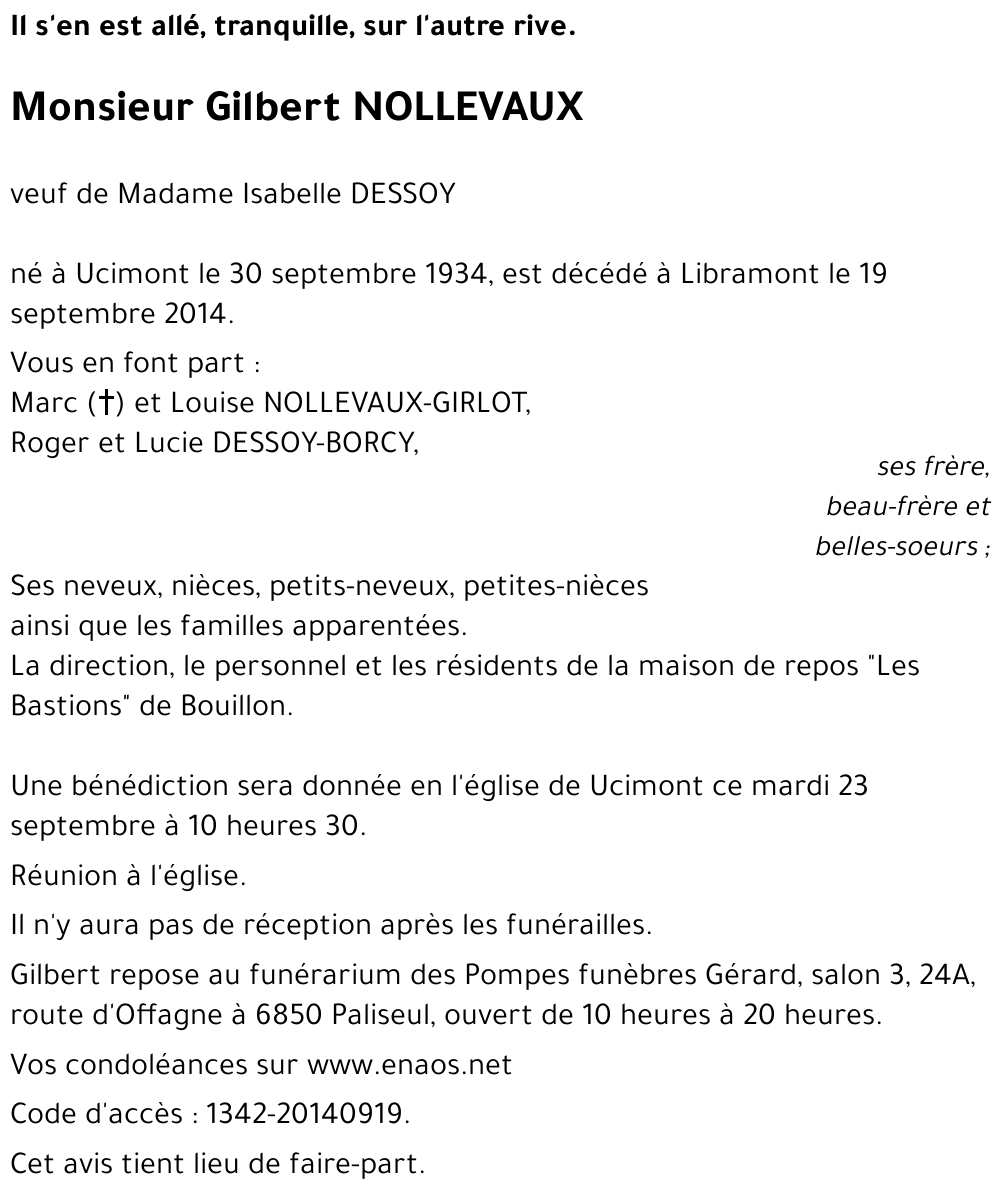 Gilbert NOLLEVAUX