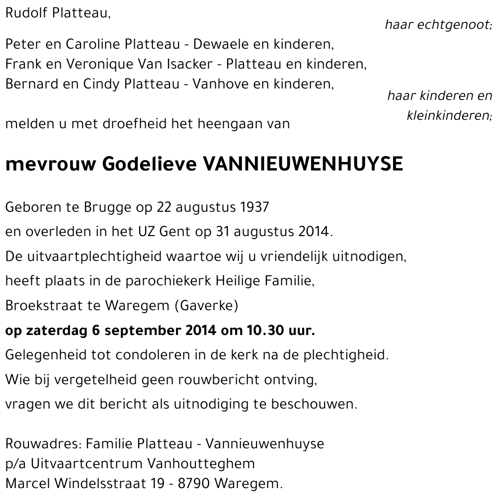 Godelieve VANNIEUWENHUYSE
