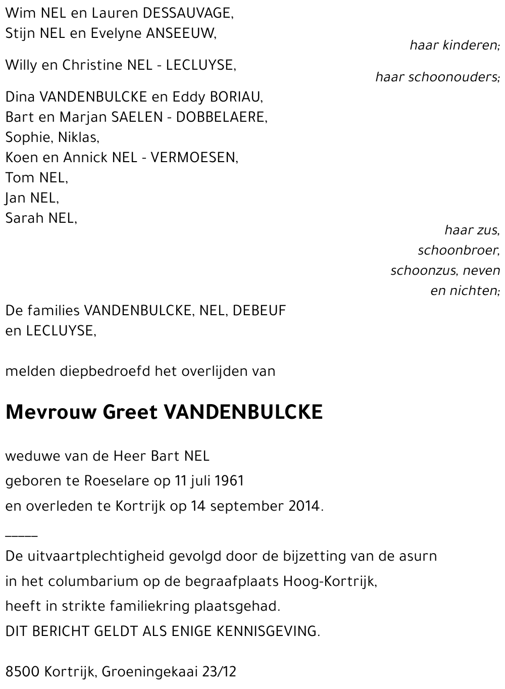 Greet VANDENBULCKE