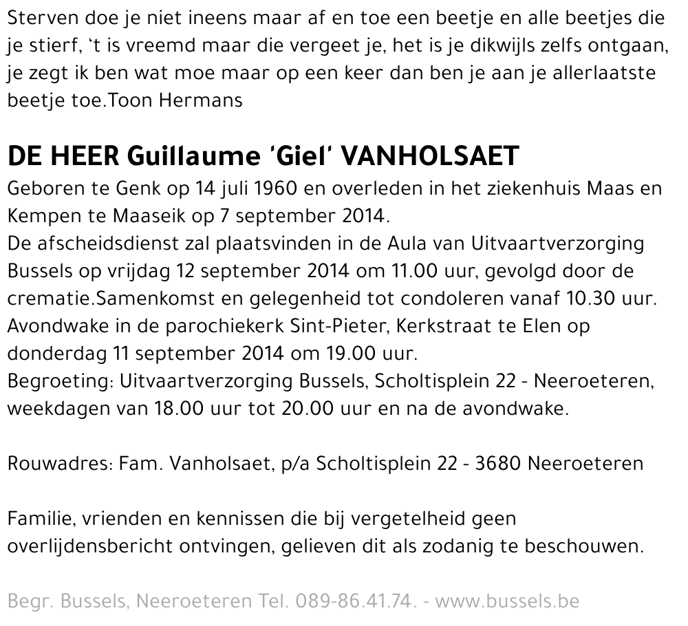 Guillaume 'Giel' VANHOLSAET