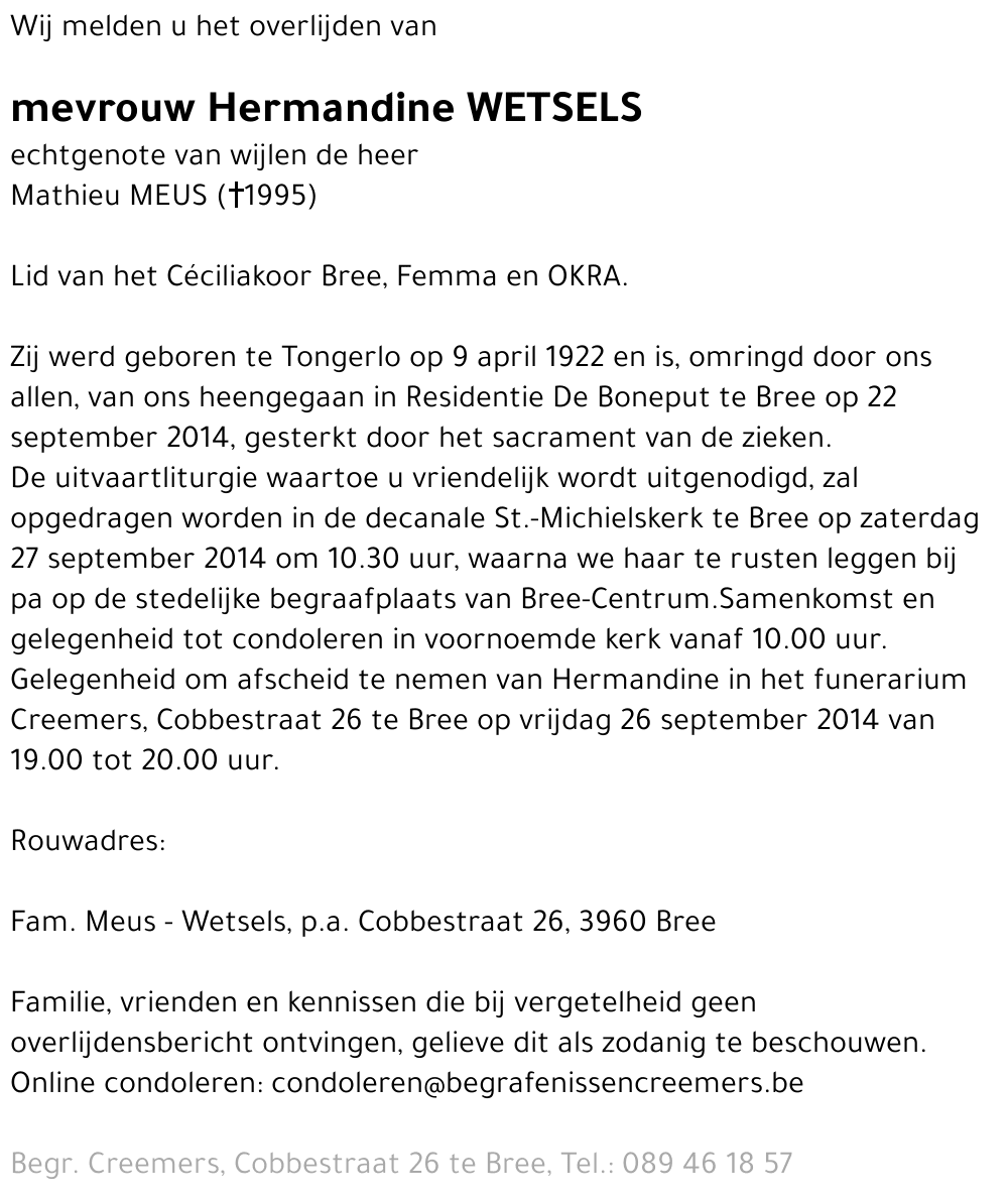Hermandine Wetsels