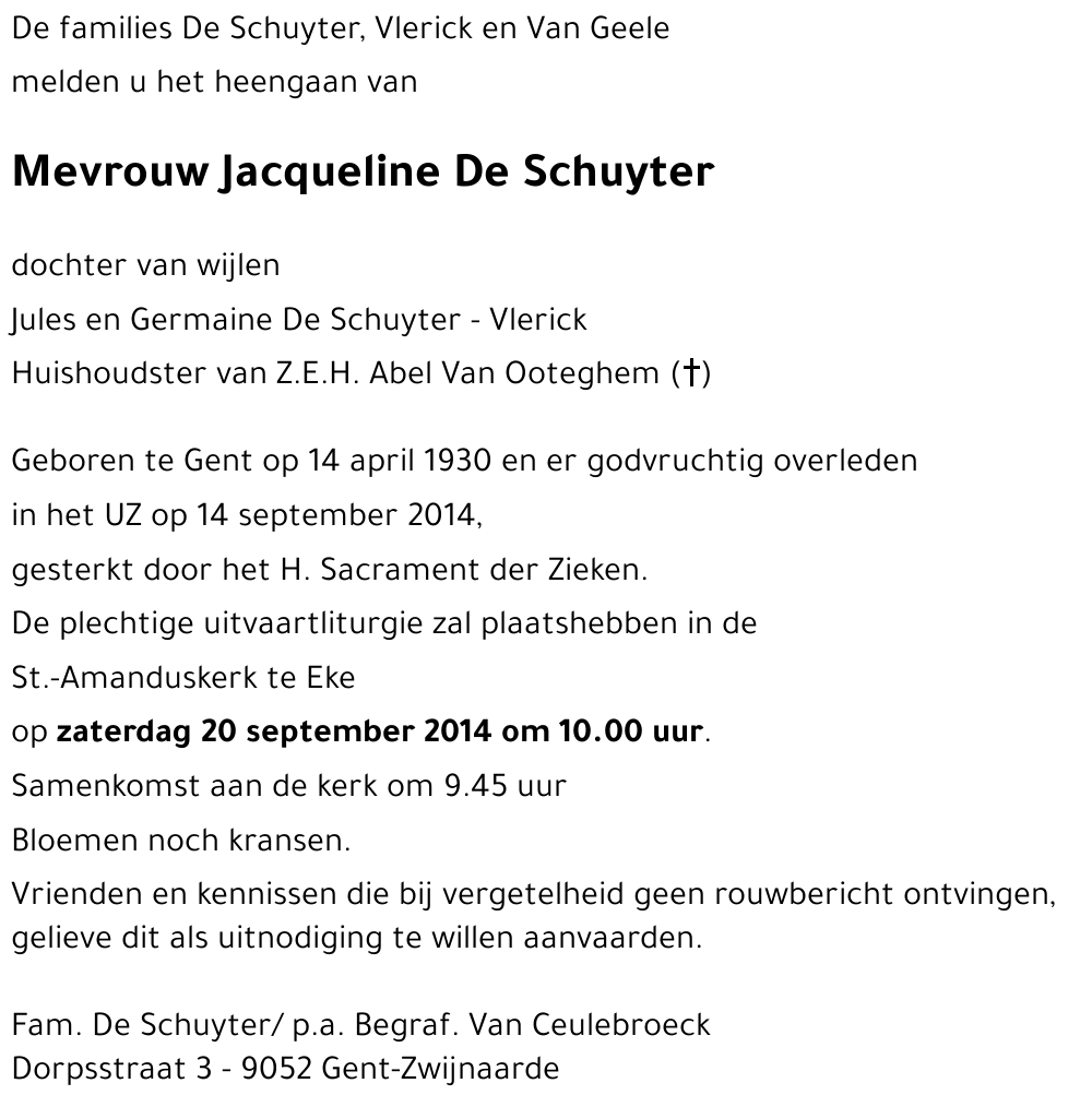 Jacqueline De Schuyter