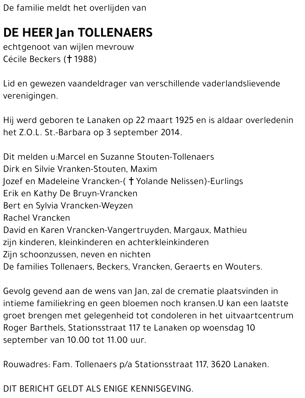 Jan Tollenaers