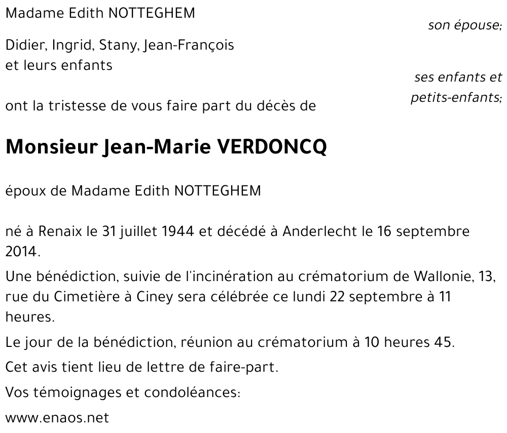 Jean-Marie VERDONCQ