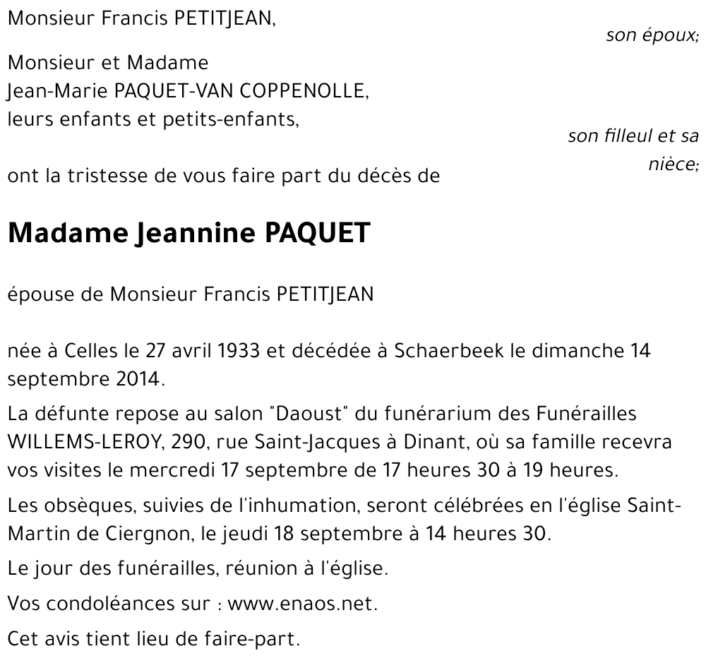 Jeannine PAQUET