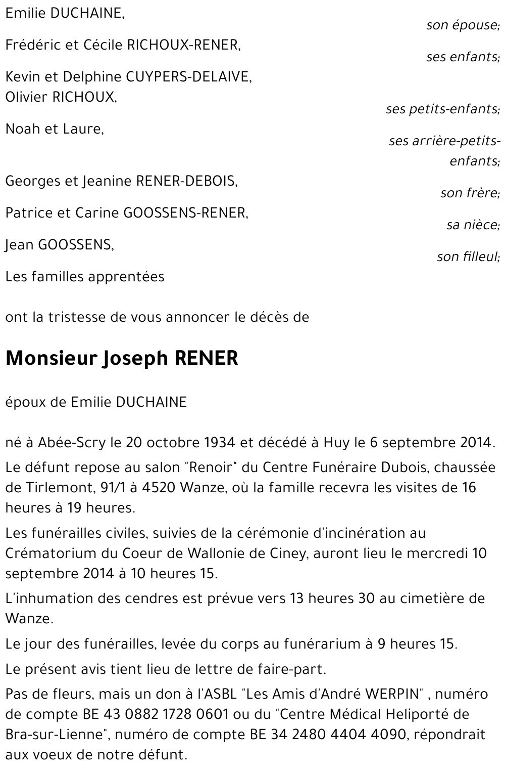 Joseph RENER