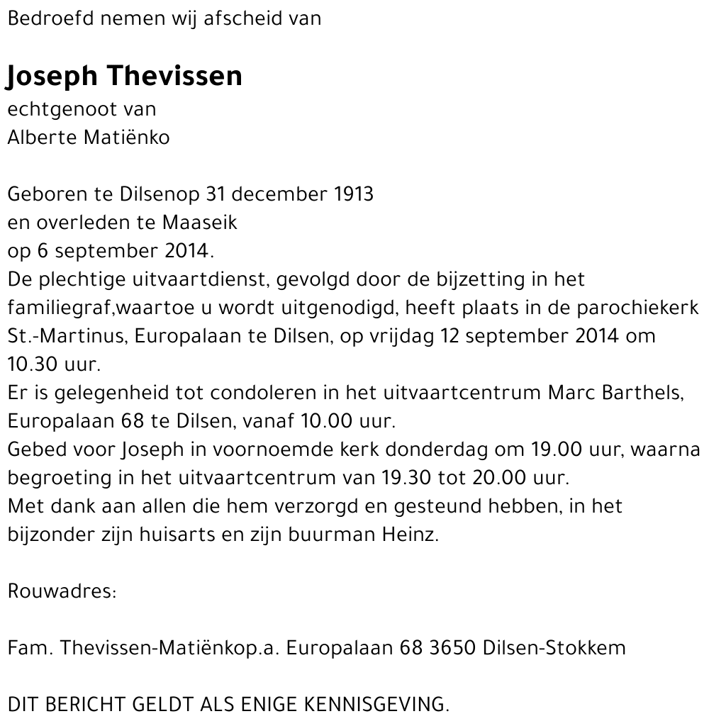 Joseph Thevissen