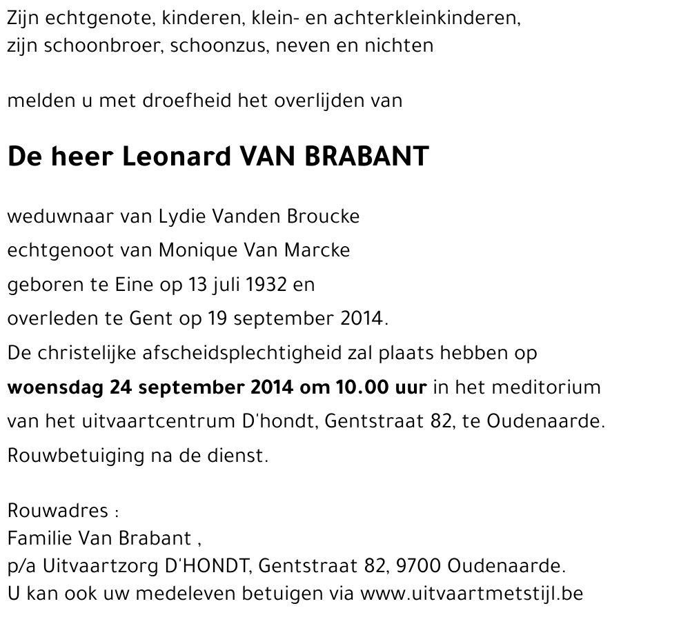 Leonard VAN BRABANT