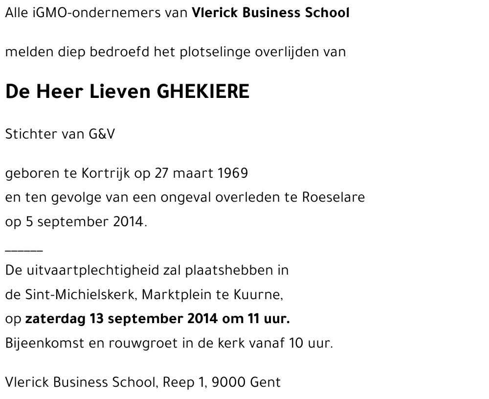 Lieven GHEKIERE