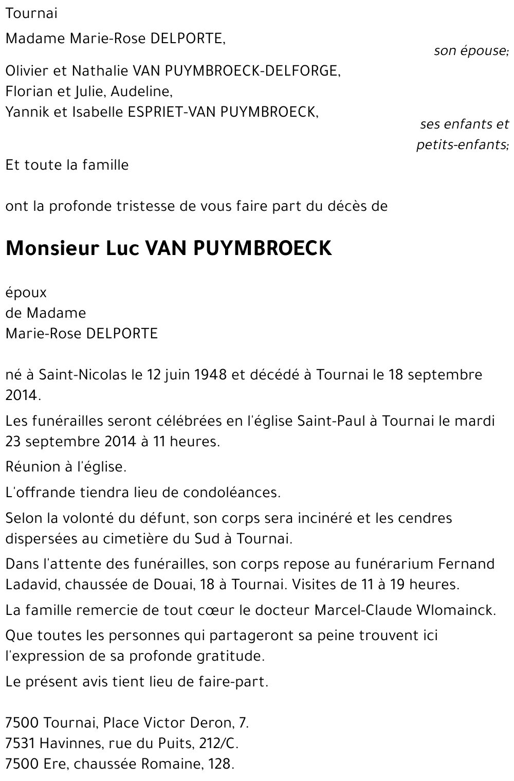 Luc VAN PUYMBROECK