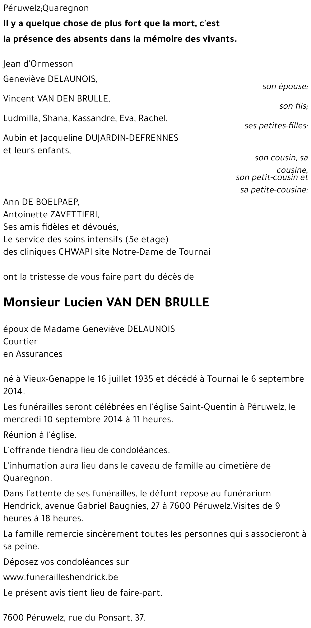 Lucien VAN DEN BRULLE