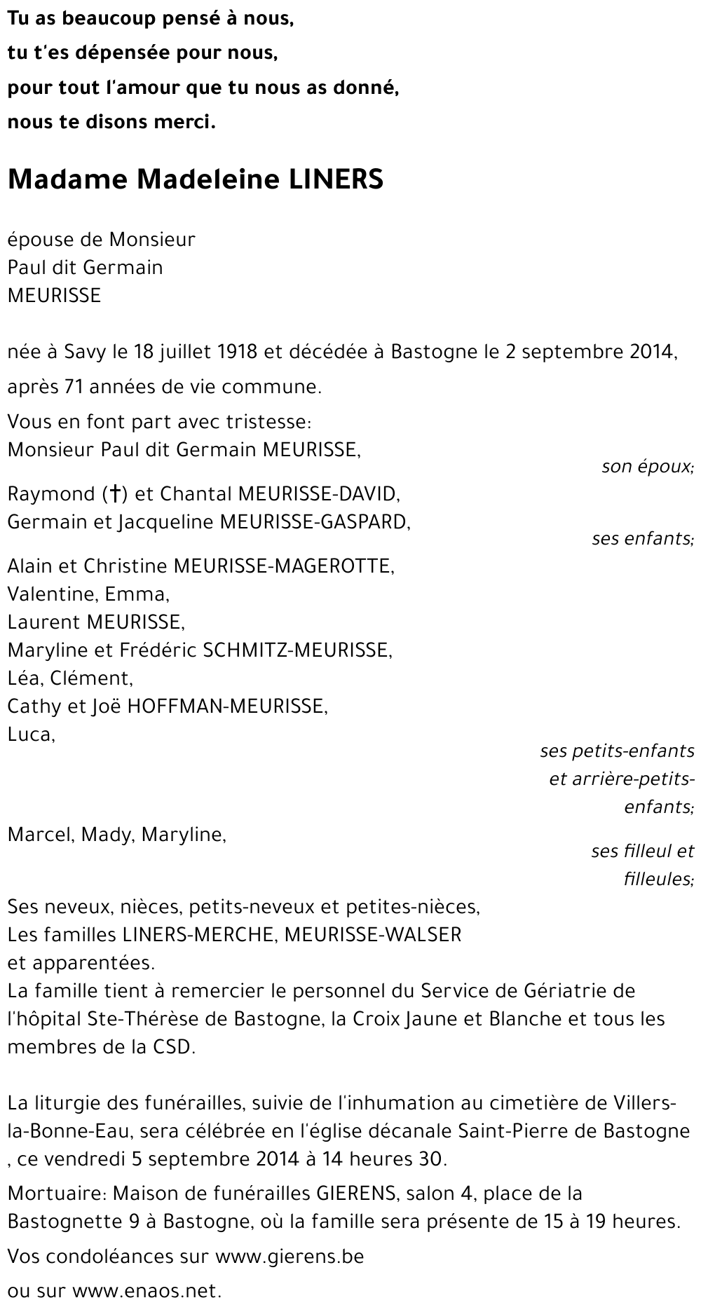 Madeleine LINERS