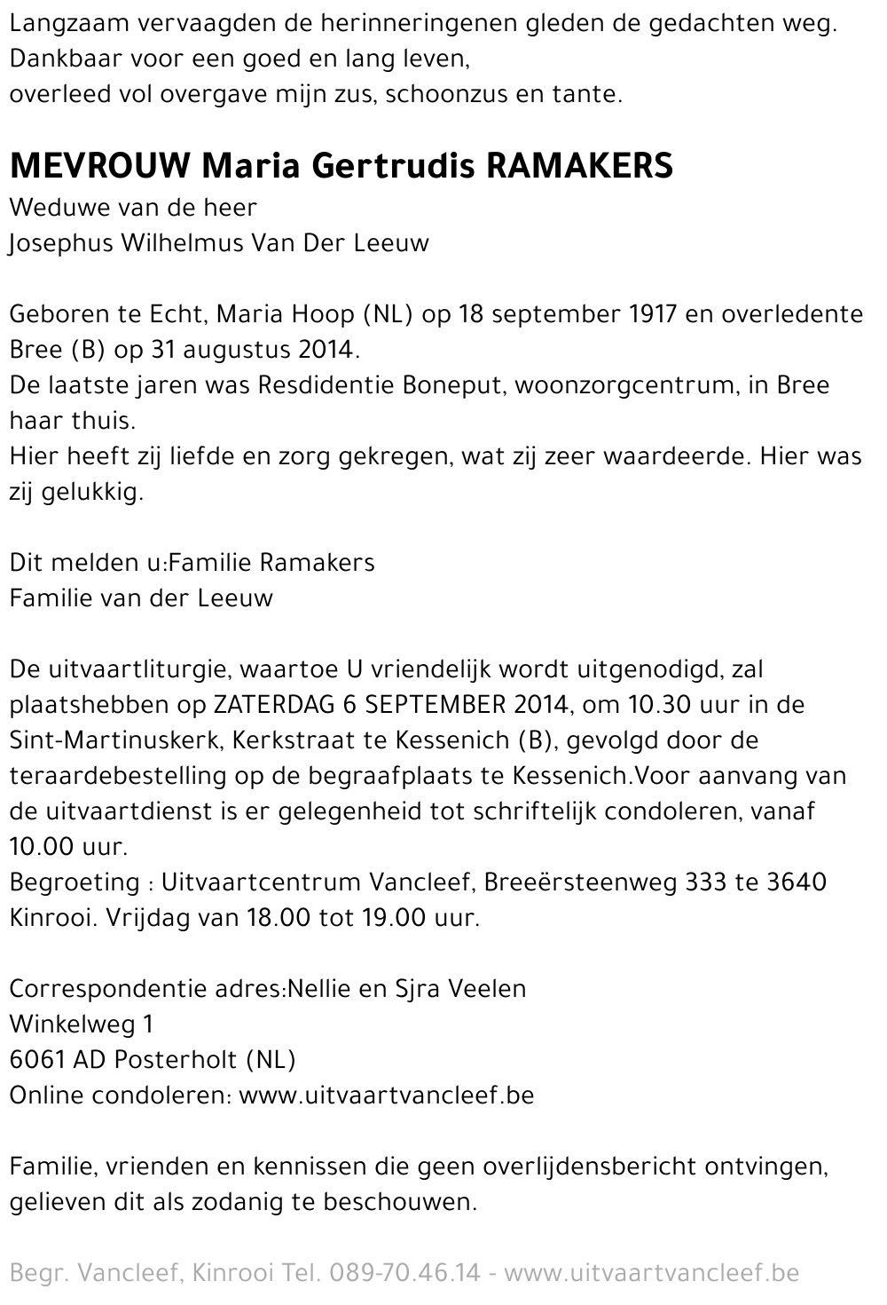 Maria Gertrudis Ramakers