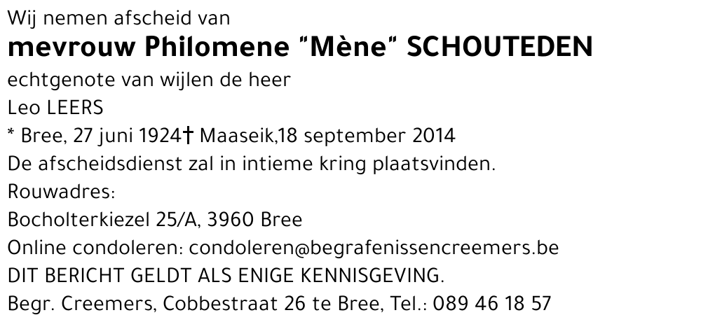 Maria Philomena Schouteden