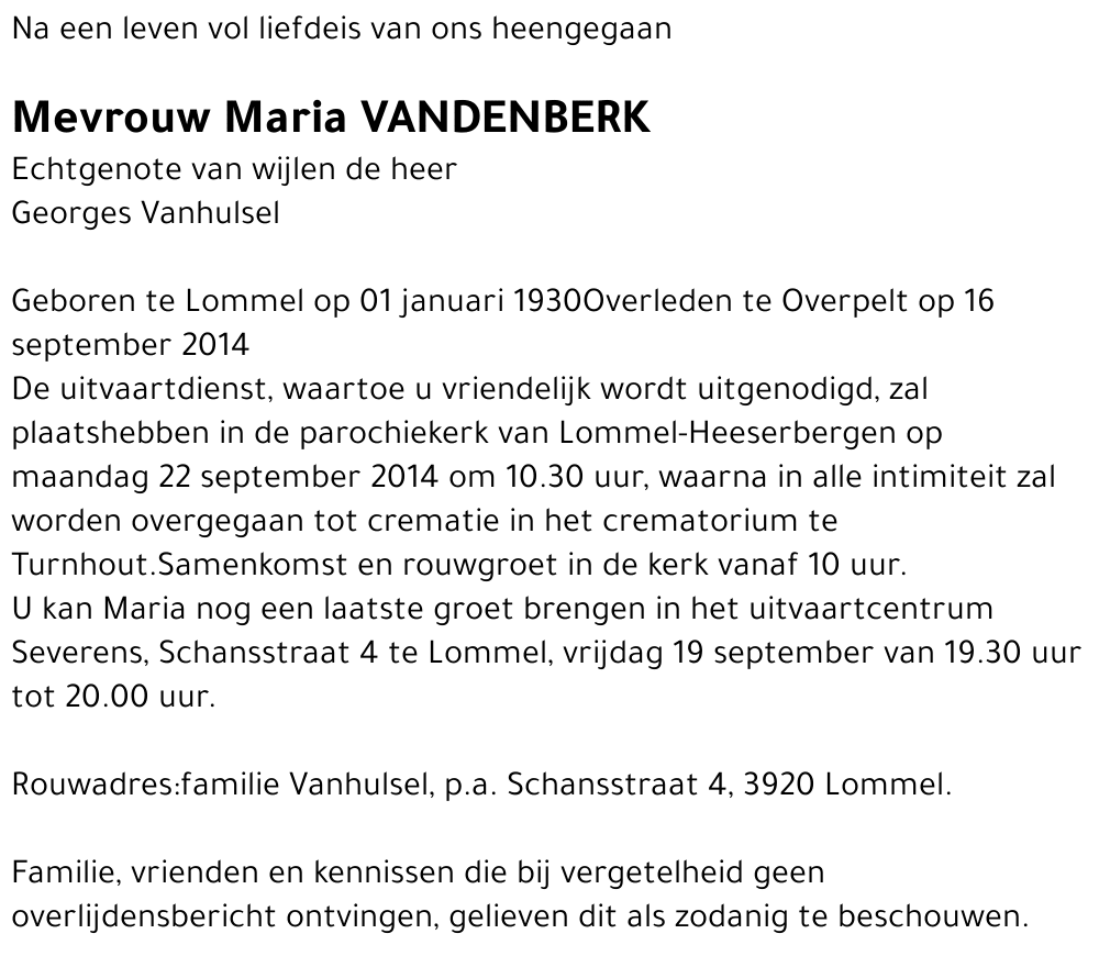 Maria Vandenberk