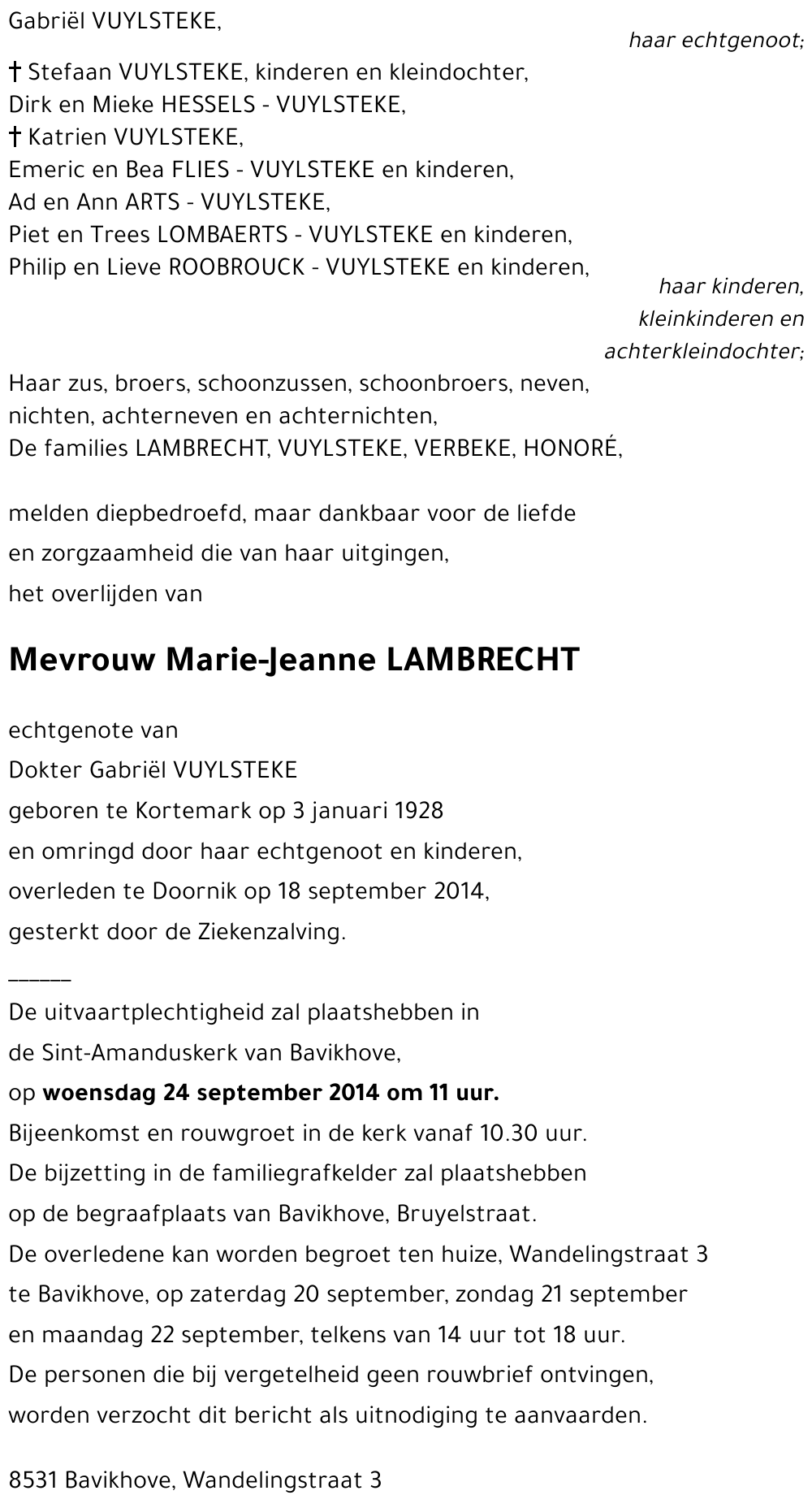 Marie-Jeanne LAMBRECHT