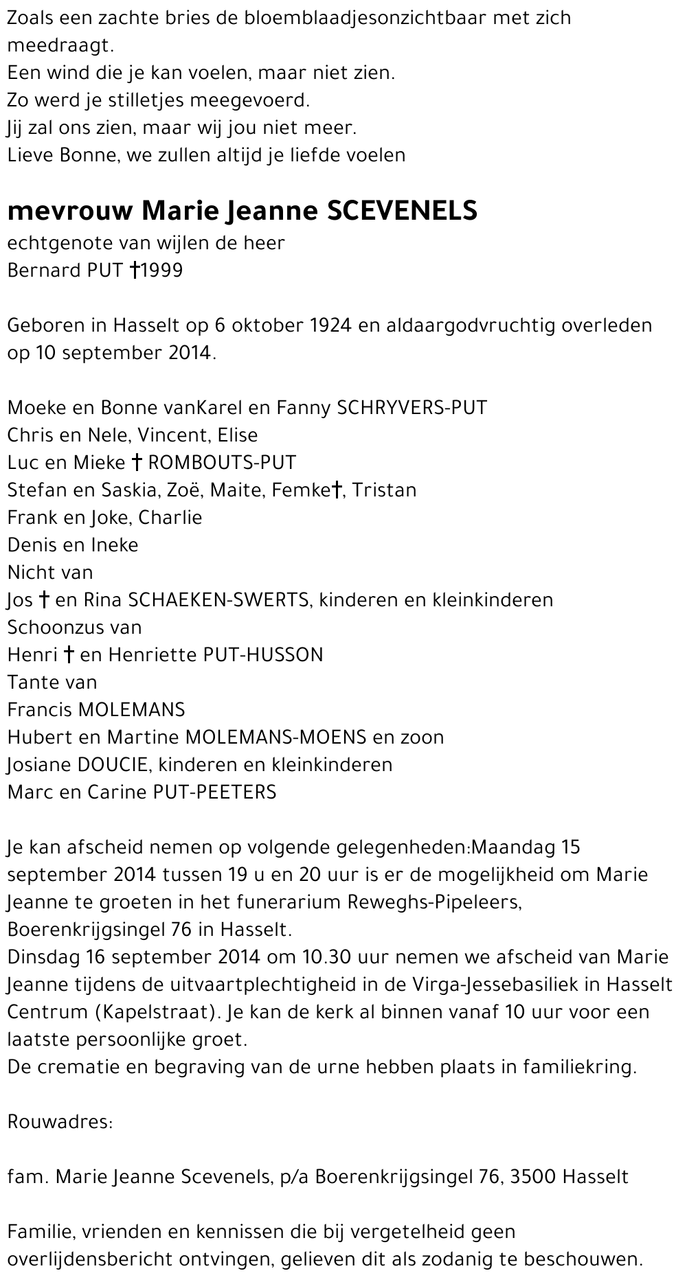Marie Jeanne Scevenels