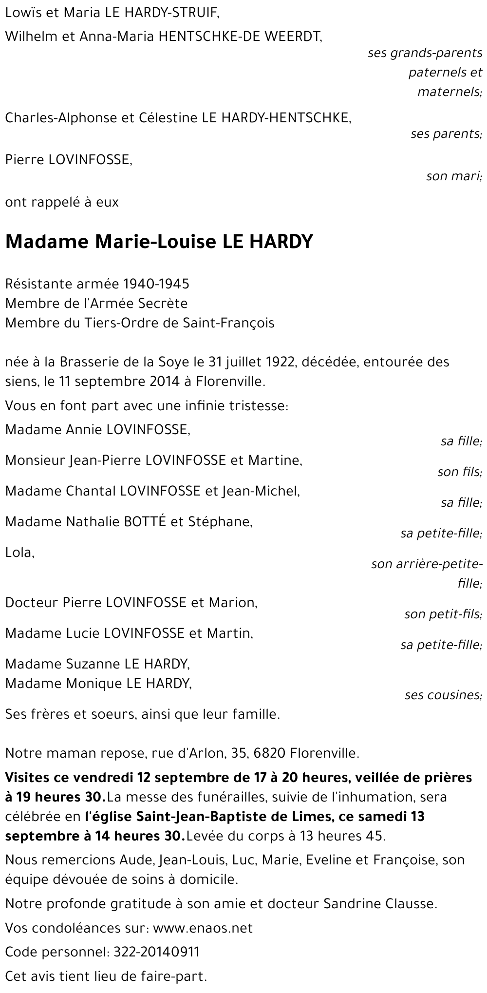 Marie-Louise LE HARDY