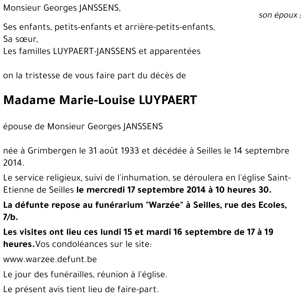 Marie-Louise LUYPAERT