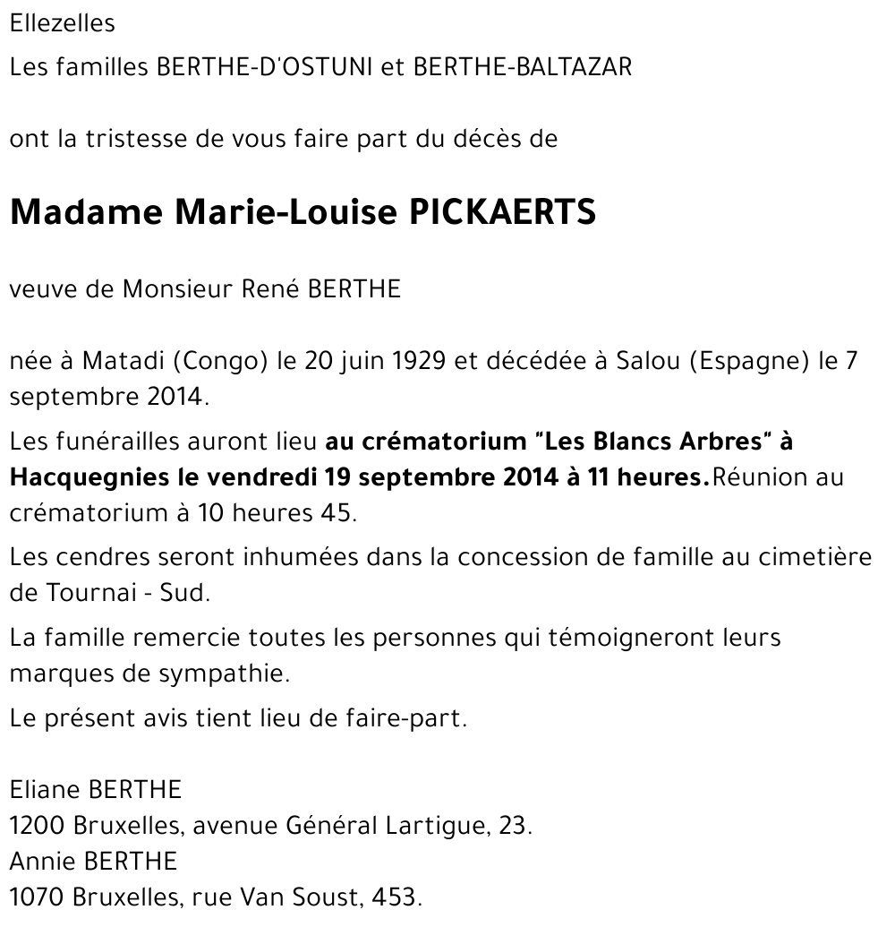 Marie-Louise PICKAERTS