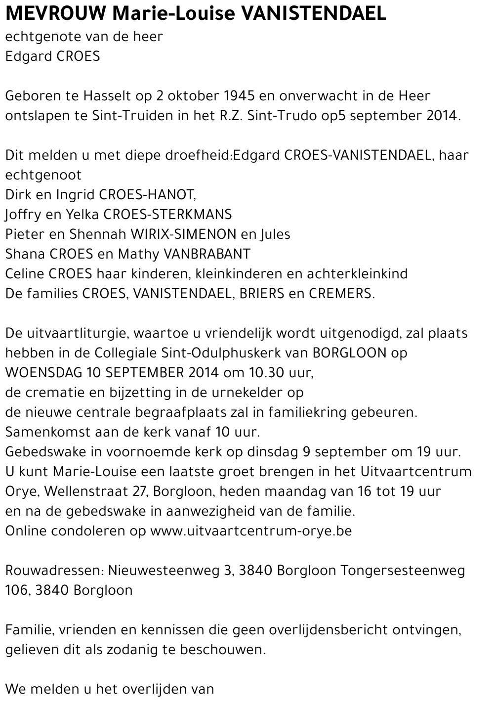 Marie-Louise Vanistendael