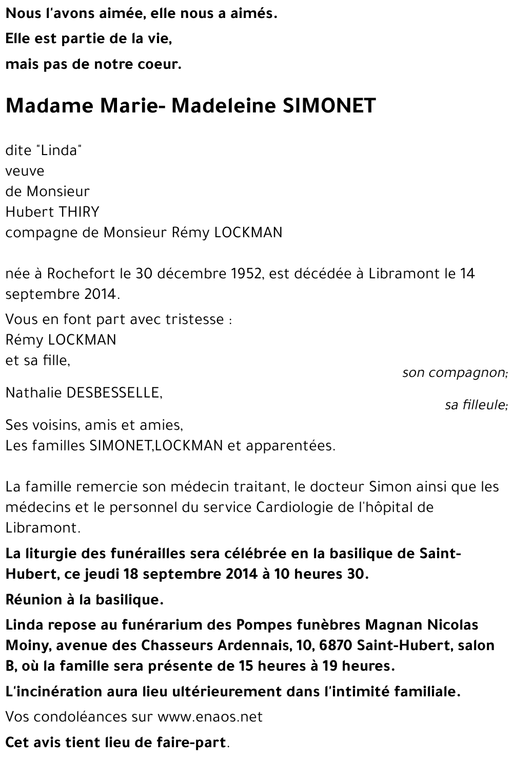 Marie-Madeleine SIMONET