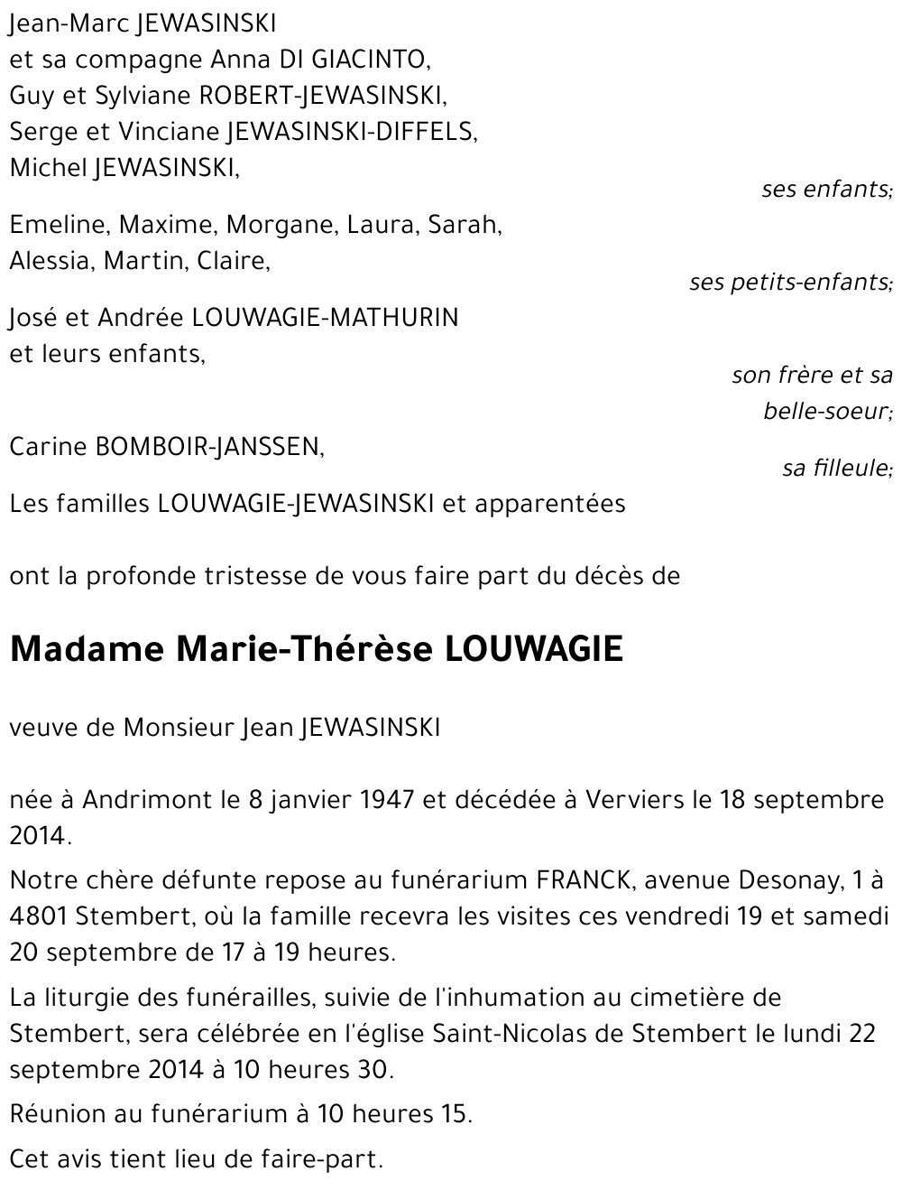 Marie-Thérèse LOUWAGIE