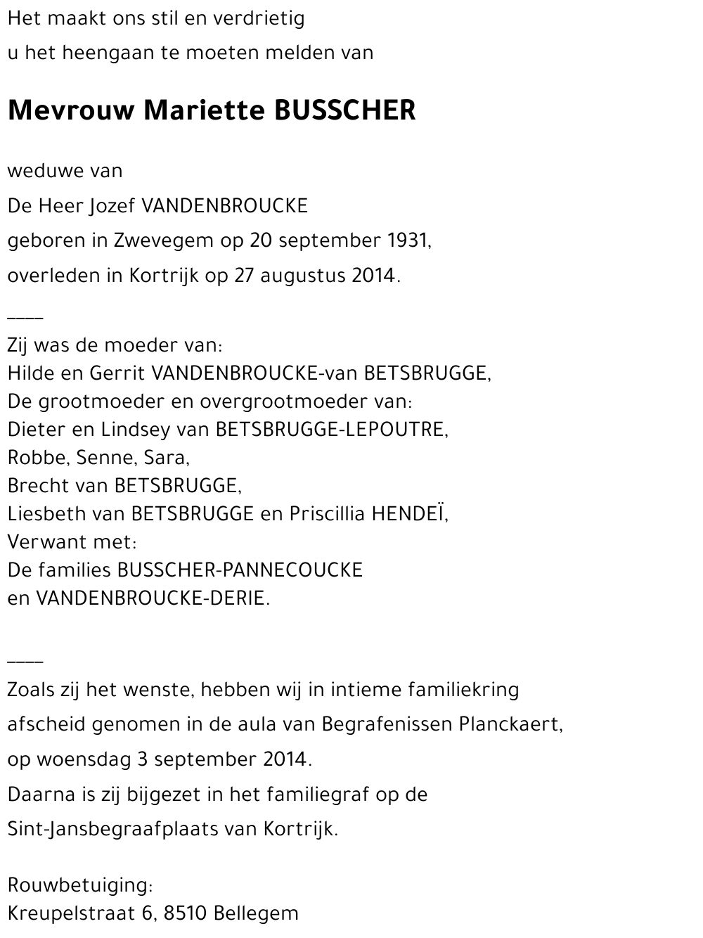 Mariette BUSSCHER