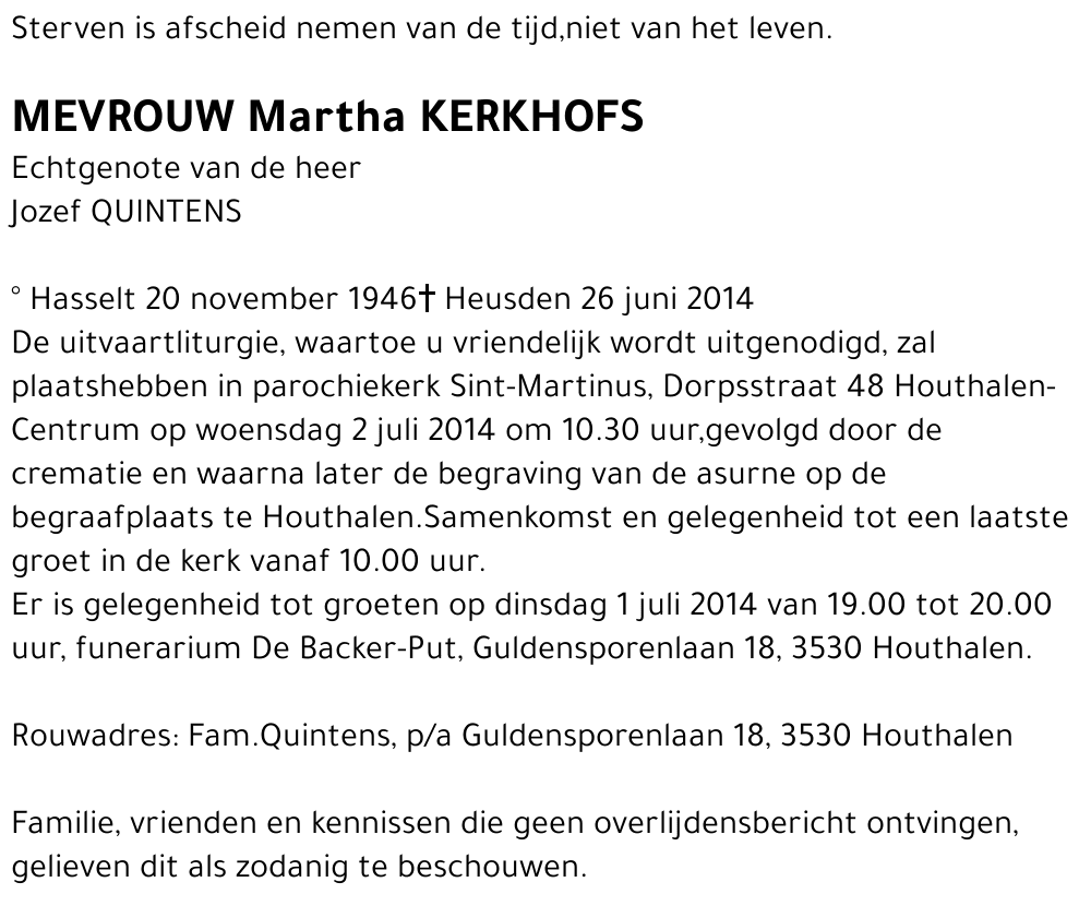 Martha Kerkhofs