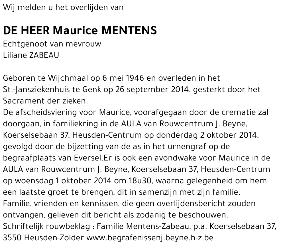 maurice mentens