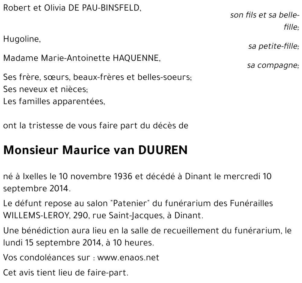 Maurice van DUUREN