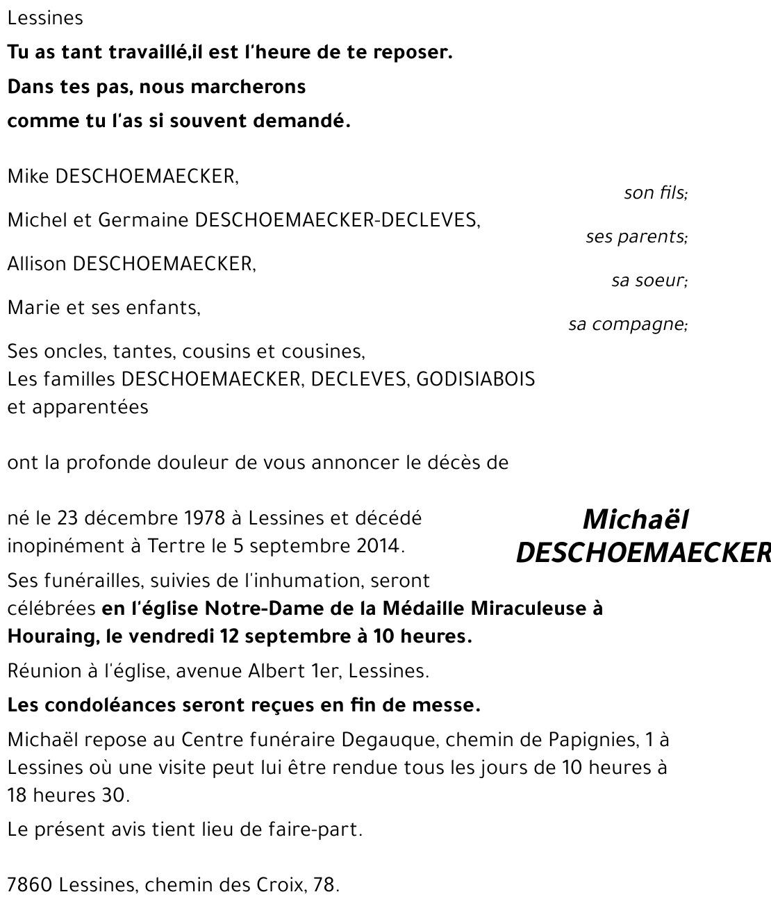 Michaël DESCHOEMAECKER