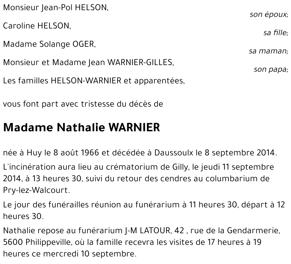 Nathalie WARNIER