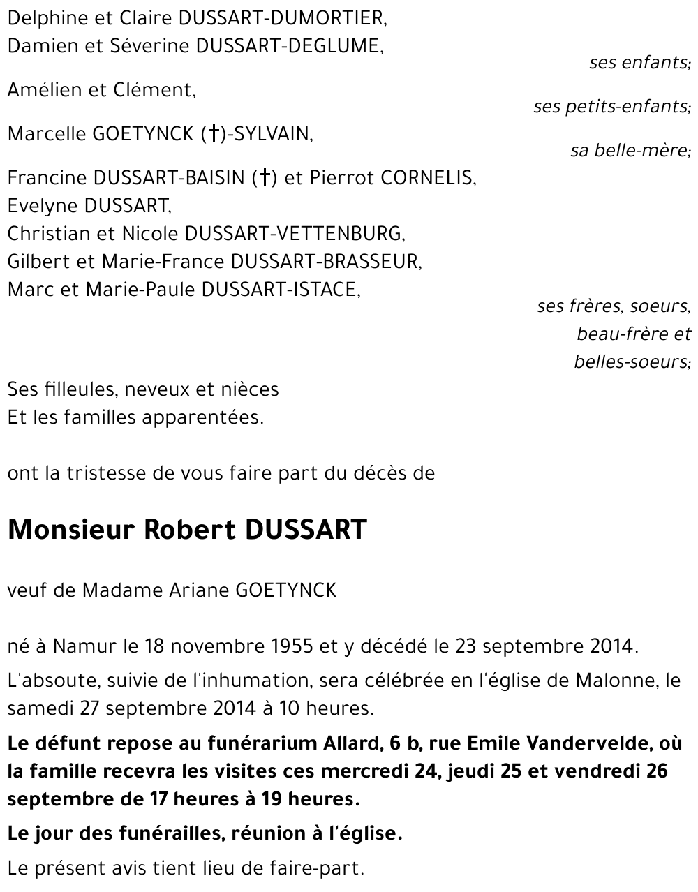 Robert DUSSART