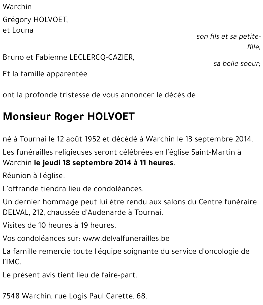 Roger HOLVOET