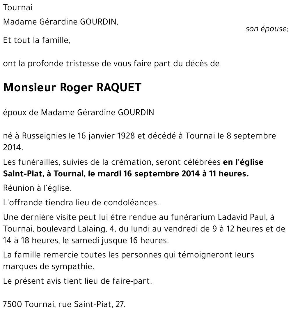 Roger RAQUET