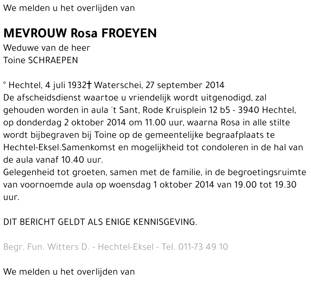 Rosa Froeyen