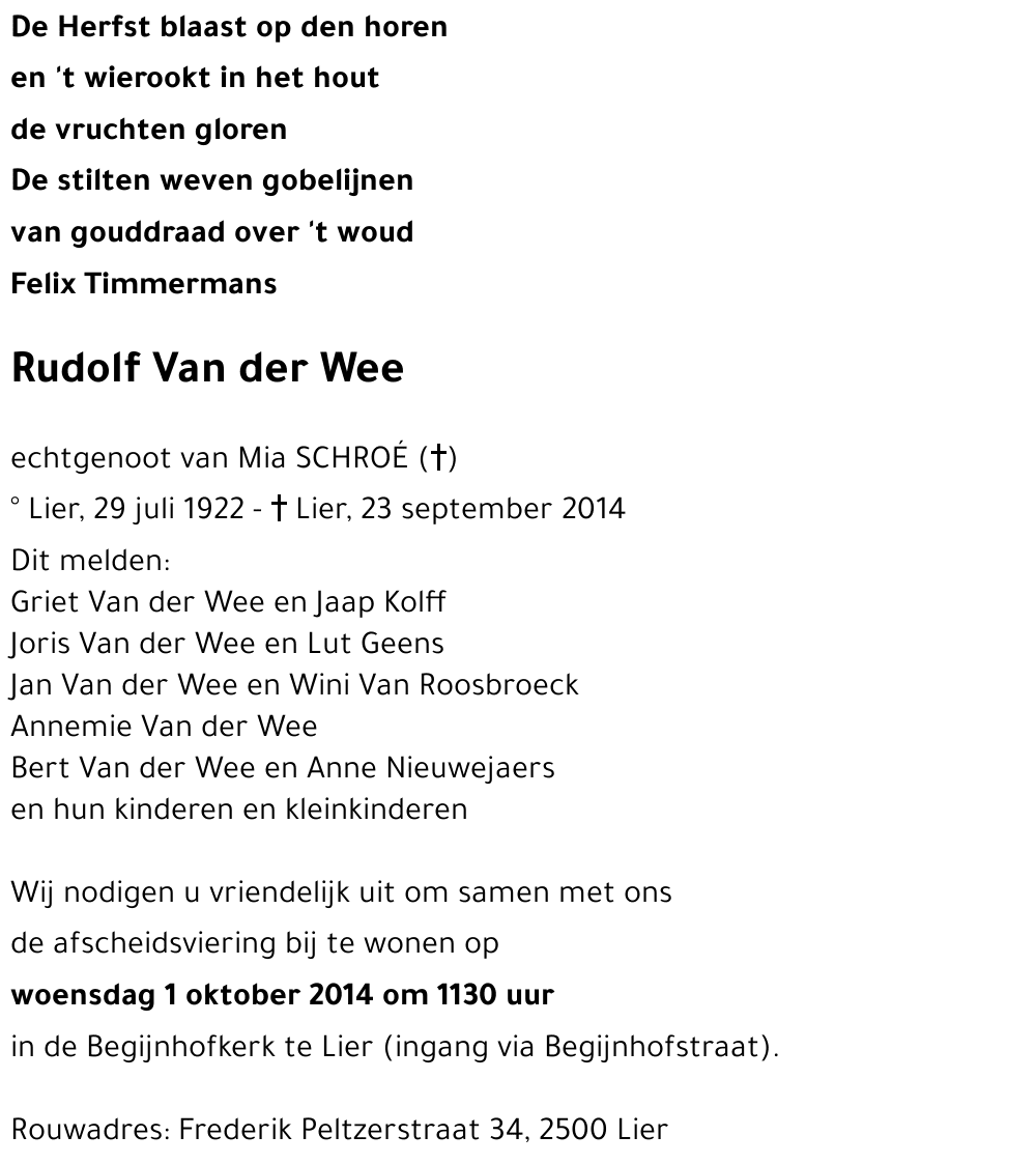 Rudolf Van Der Wee