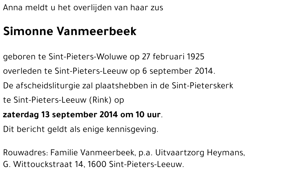 Simonne Vanmeerbeek