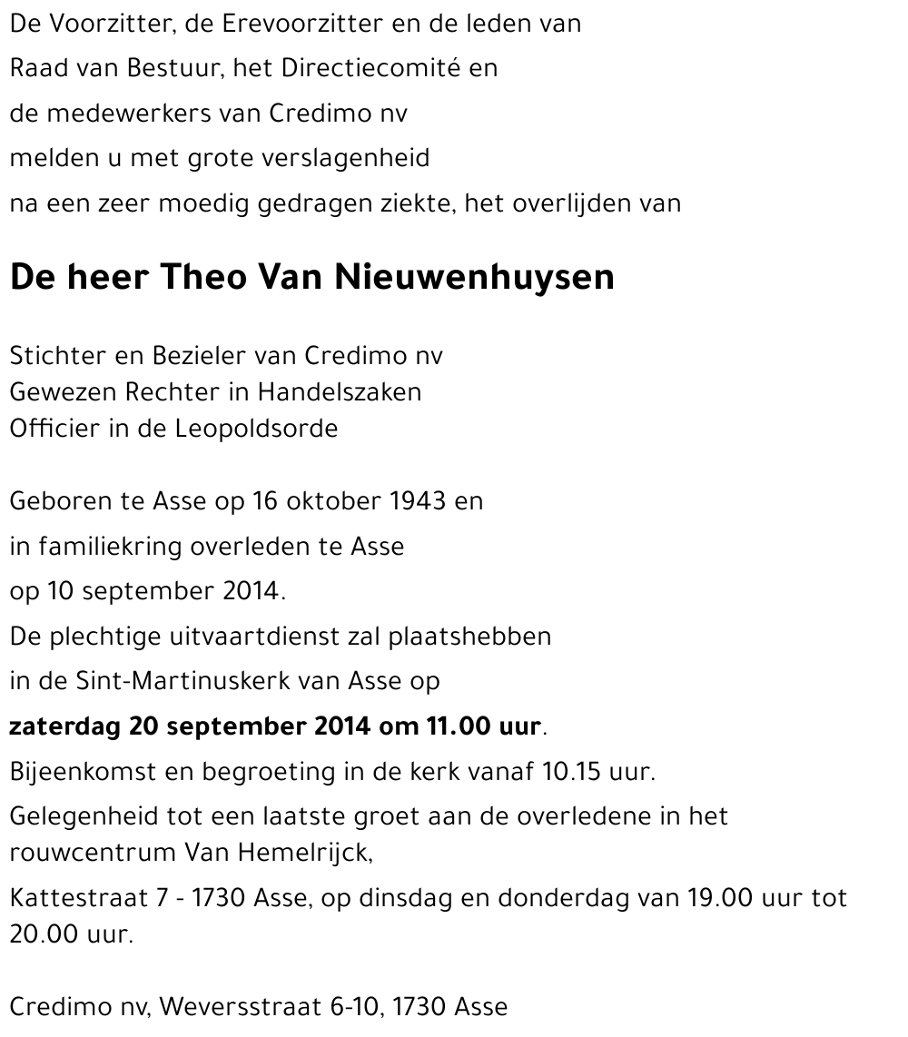 Theo Van Nieuwenhuysen