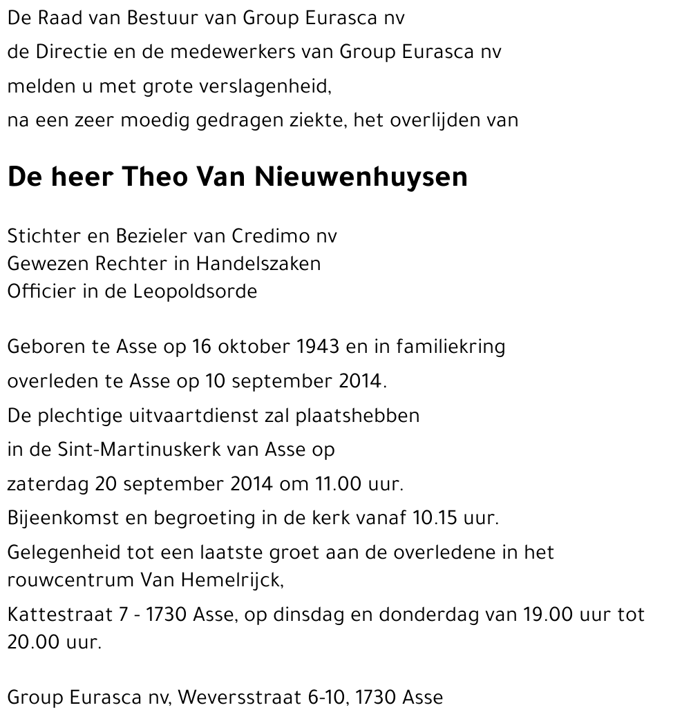 Theo Van Nieuwenhuysen