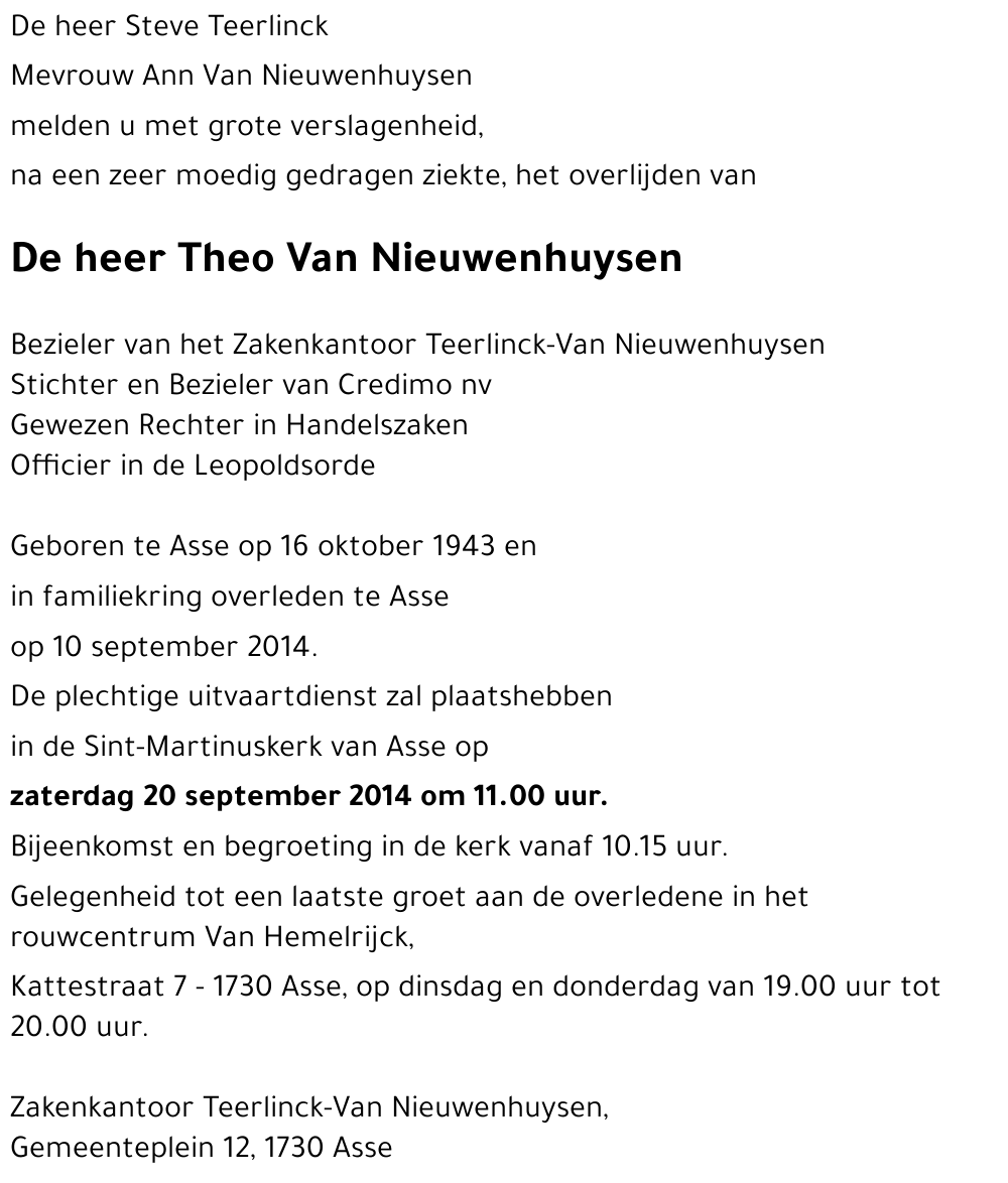 Theo Van Nieuwenhuysen