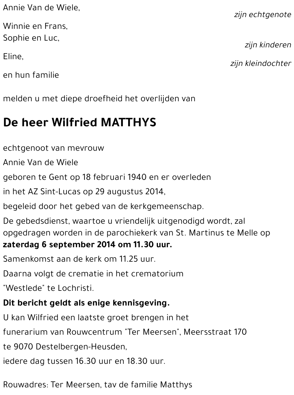 Wilfried MATTHYS