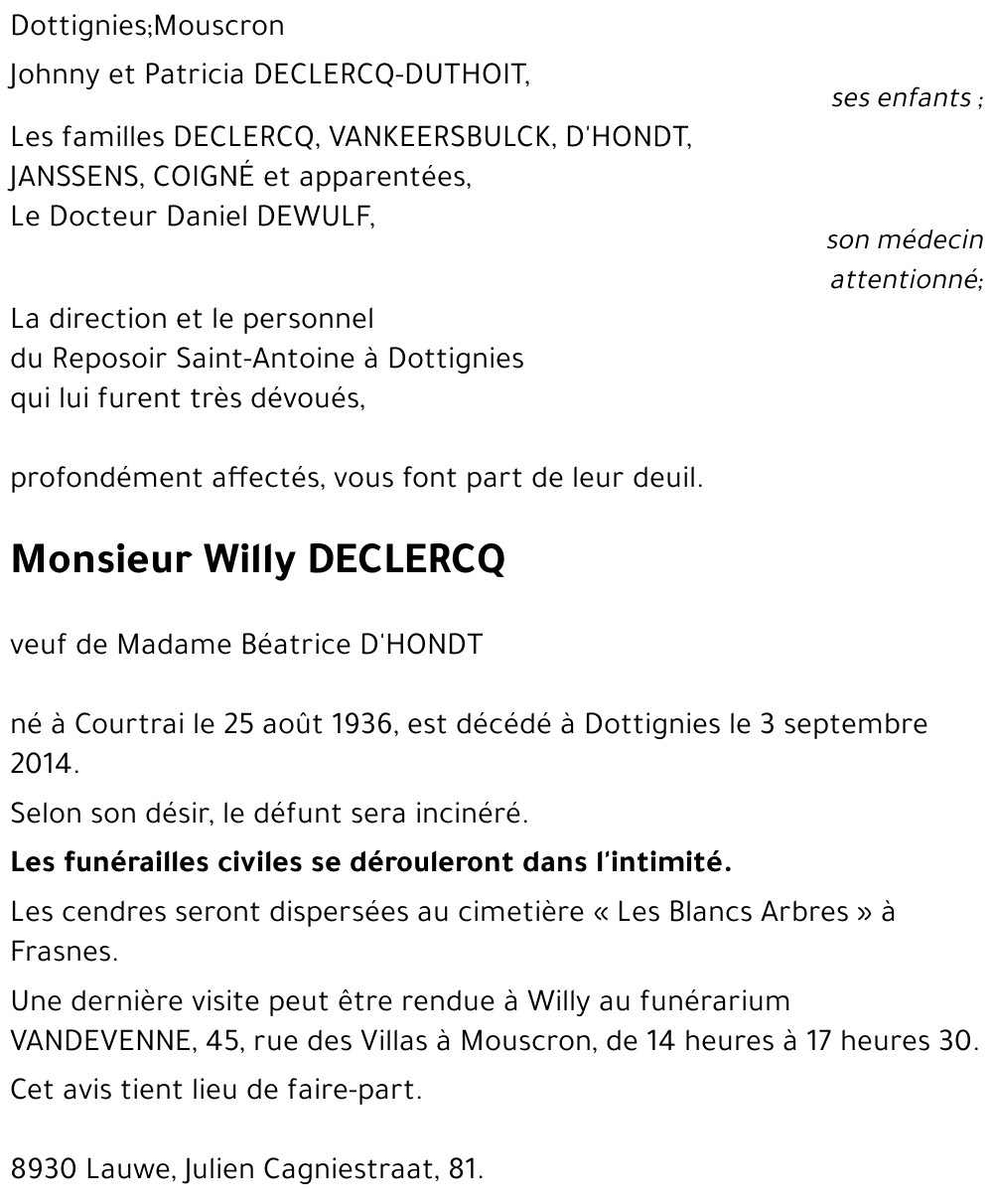 Willy DECLERCQ