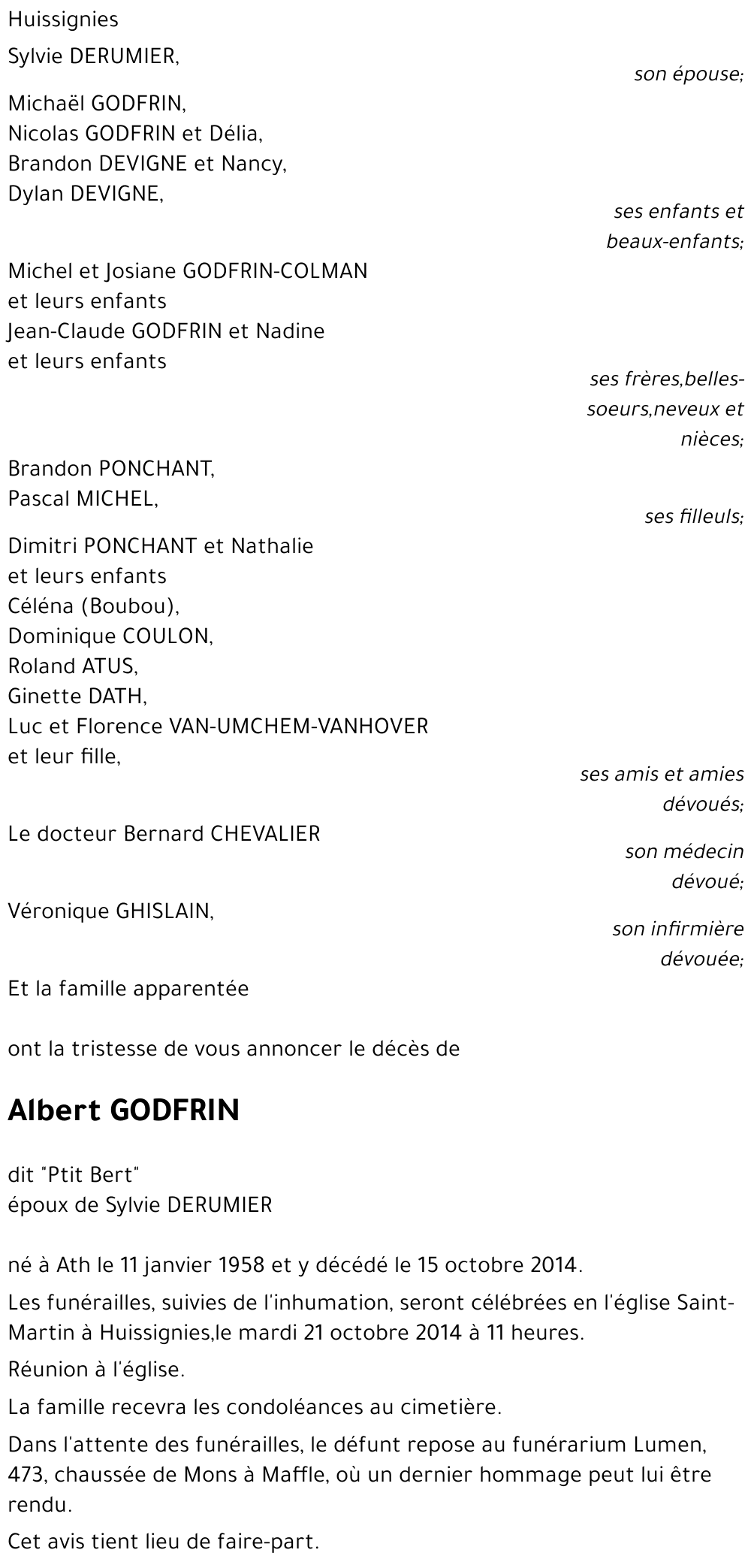 Albert GODFRIN (dit Ptit Bert)