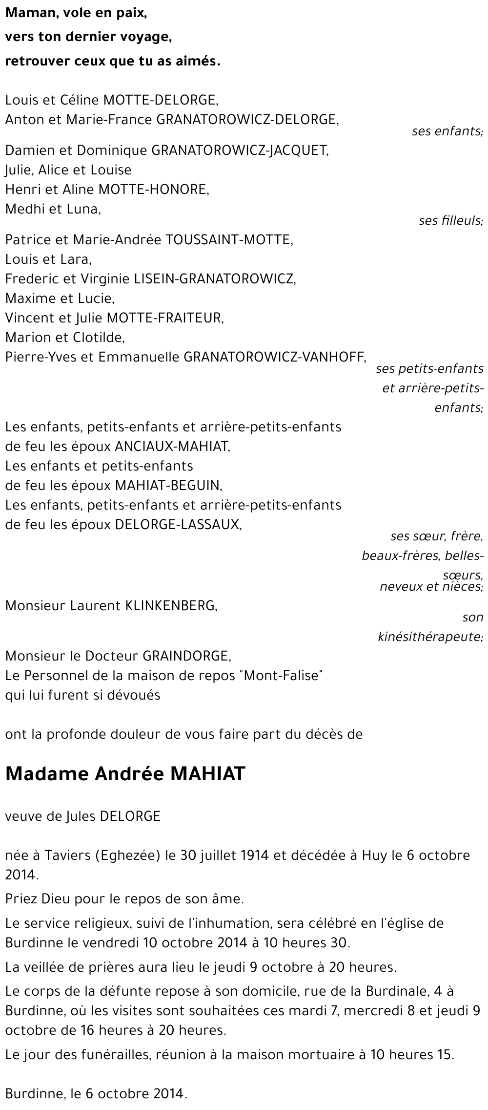 Andrée MAHIAT