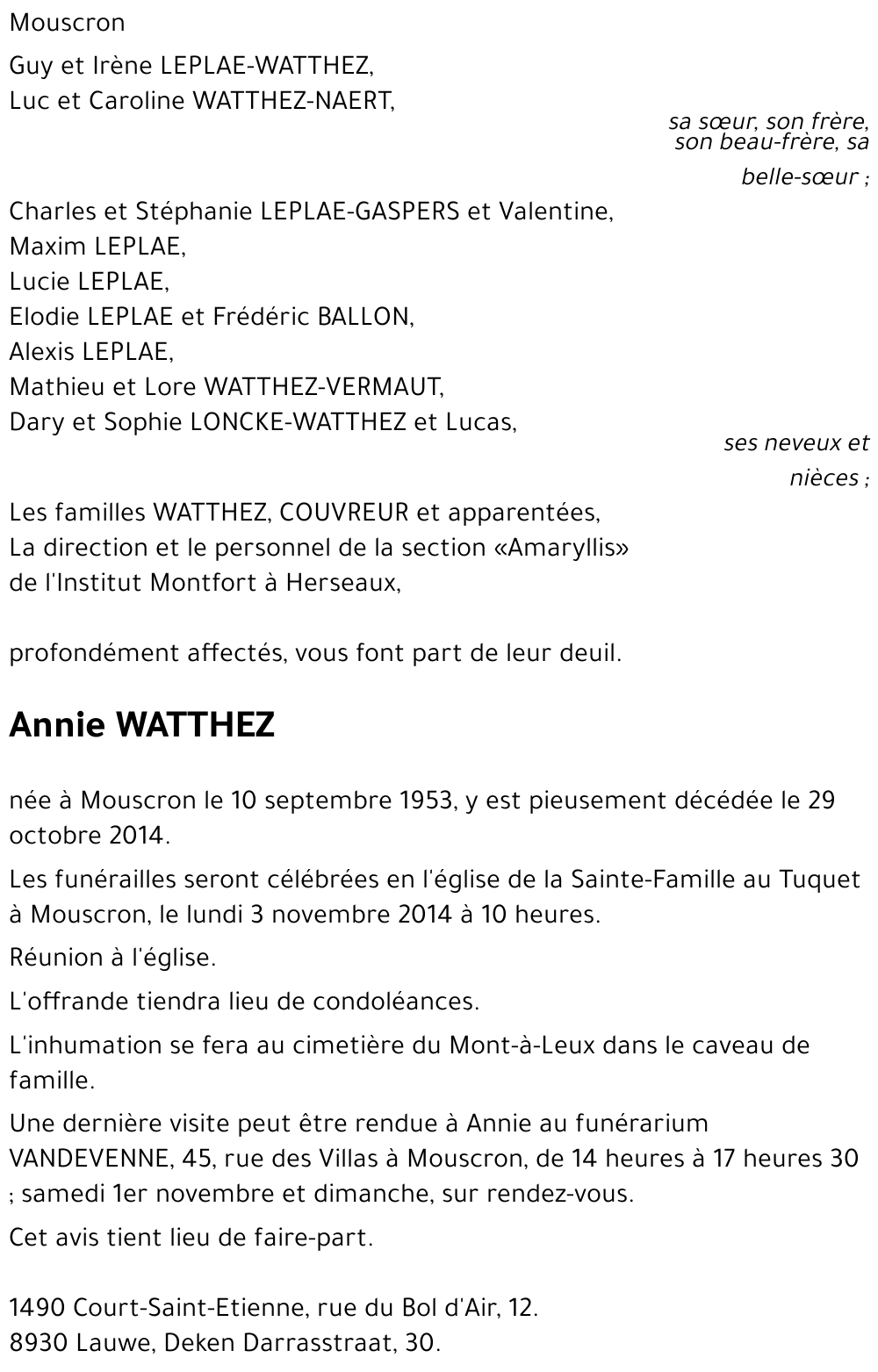 Annie WATTHEZ