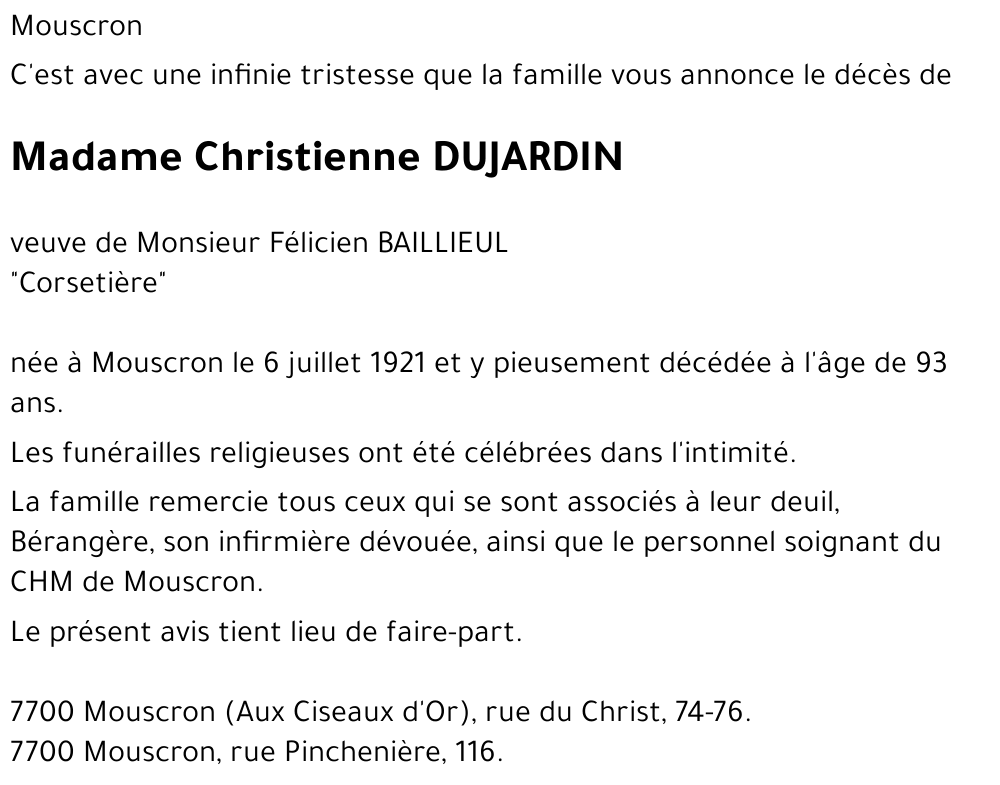 Christienne DUJARDIN